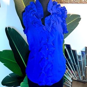 Royal Blue Ruffle Tank Top